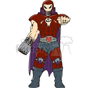 warrior skull face pointing CARTOON