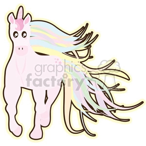 cartoon Unicorn illustration clip art image