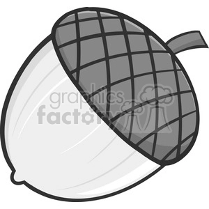 Royalty Free RF Clipart Illustration Acorn Cartoon Illustrations In Gray Color