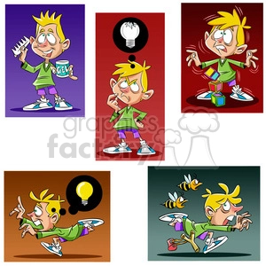 luke the teen cartoon character clip art image set