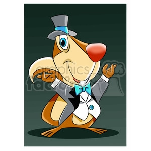 luke the cartoon squirrel wearing a tuxedo