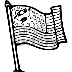 vector art american flag 002 bw