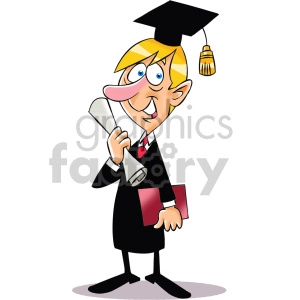 cartoon guy graduating life step 3