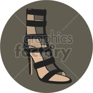 gladiator shoes on dark circle background