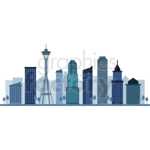 seattle skyline vector design