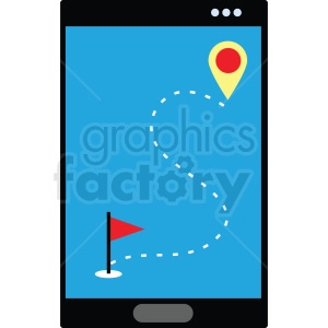 gps ski route flat vector icon