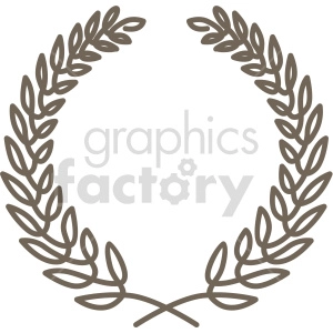 outlined laurel wreath design vector clipart