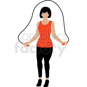 woman jump roping vector clipart