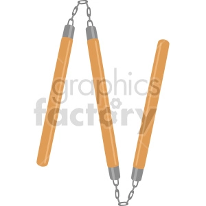 double nunchucks triple staff vector clipart