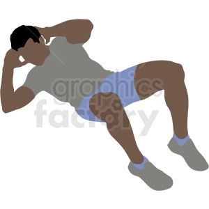 hispanic guy doing situps vector illustration