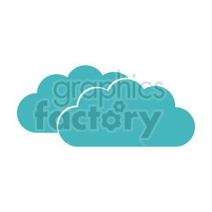 double cloud vector clipart icon