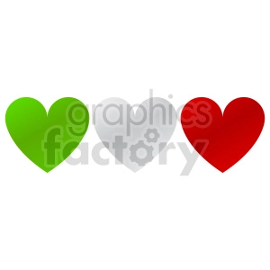 italy hearts vector clipart