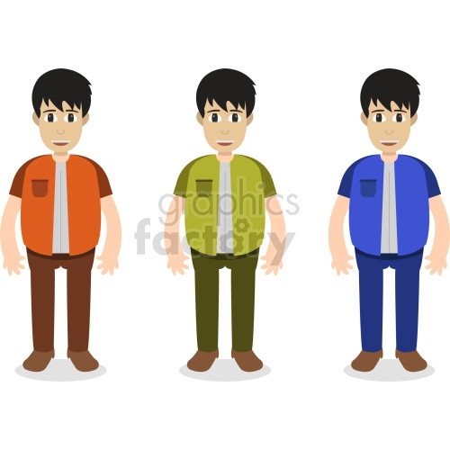 cartoon guys vector clipart bundle