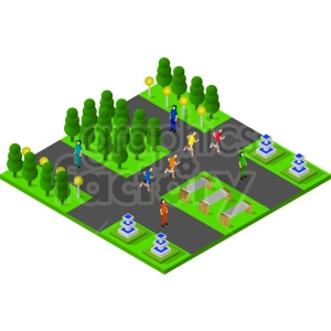 park isometric vector clipart