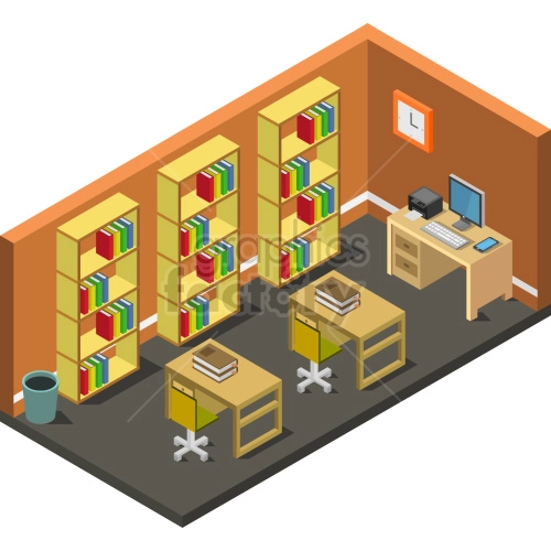 isometric classroom vector clipart