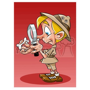 vector archaeologist cartoon character