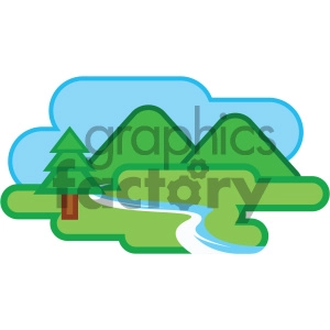 mountain stream nature icon