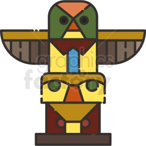 totem pole vector icon art