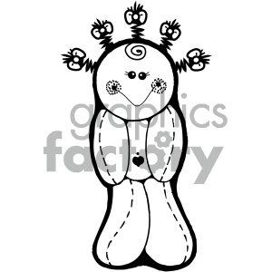 black and white vodoo doll cartoon