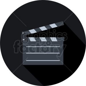 clapperboard dark circle icon