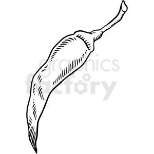 black and white cartoon chili pepper vector clipart