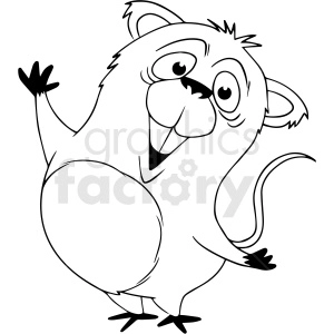 black and white cartoon baby koala bear vector clipart