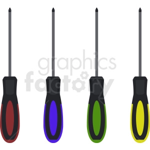 screwdrivers set vector clipart