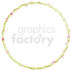 circle vines border vector clipart