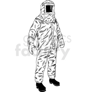 man in hazmat suit vector clipart