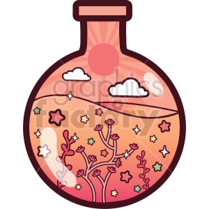 bottle sunset vector clipart