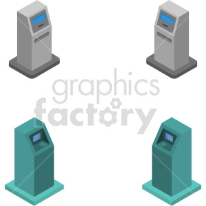 isometric atm vector icon clipart 6