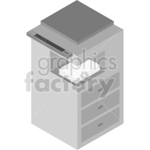 isometric copy machine clipart