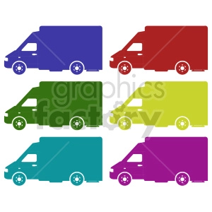 work trucks vector clipart set