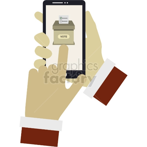 vote on mobile vector graphic