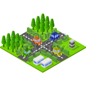 intersection isometric vector graphic