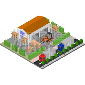 warehouse isometric vector graphic