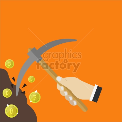 bitcoin mining vector graphic