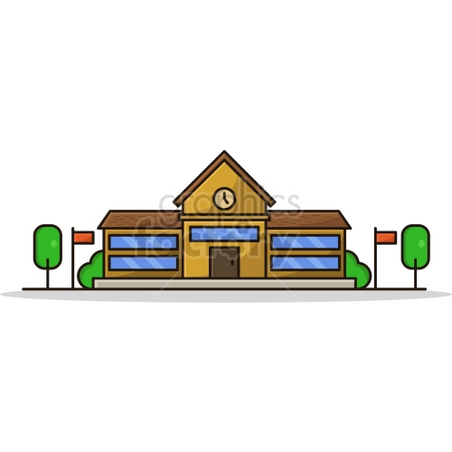 school building vector graphic