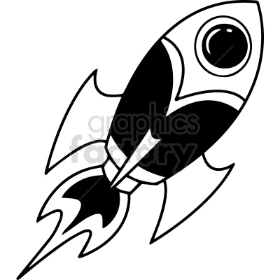 rocket blasting into space vector clipart