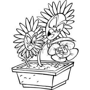 black and white cartoon flower bullies