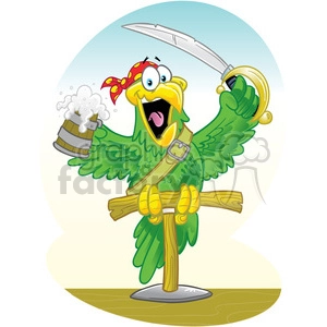 cartoon Pirate Parrot