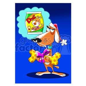 vector cartoon dog clipart dreaming of dog food