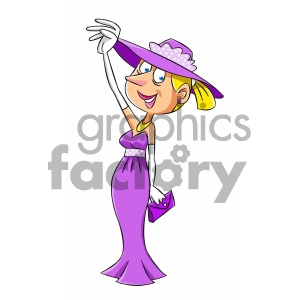 cartoon woman in dress