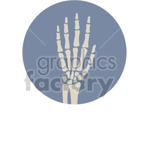 skeleton hand on circle background