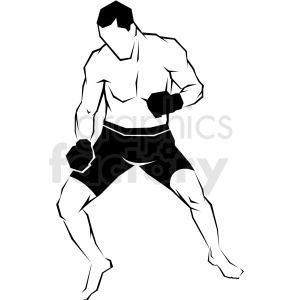 mma fighter vector art