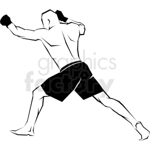 mma fighter jab punch vector art