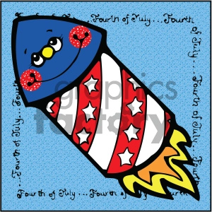 vector art patriotic rocket 002 c