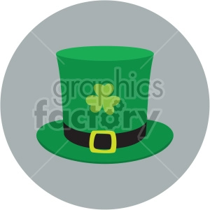 st patricks day hat with shamrock on circle background