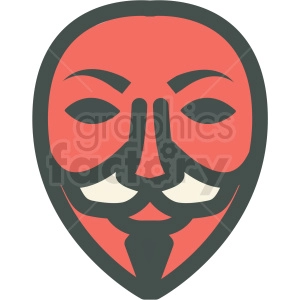 guy fawkes anonymous mask vector icon image