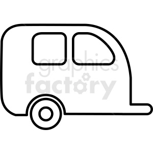 small camper trailer icon outline